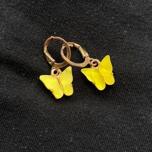 Brandy Melville Yellow Butterfly Earrings